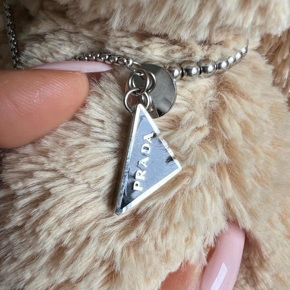 Upcycled vintage Prada Silver zipper pull charm on bracelet - Picture 3 of 10